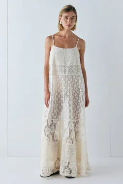 Delphine Lace Maxi Dress Cream