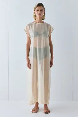 Nara Sheer Maxi Dress Ecru