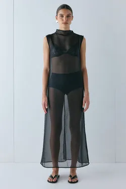Serena Sheer Maxi Dress Black