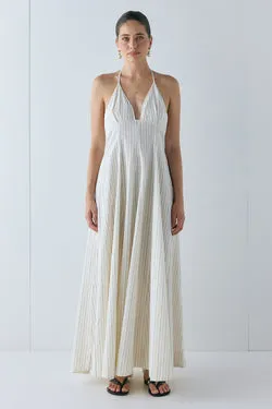 August Maxi Dress Cream Stripe