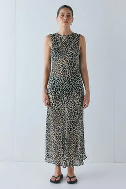 Francesca Sheer Maxi Dress Leopard