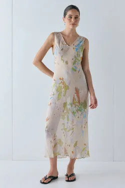 Winona Sheer Midi Dress Canvas
