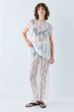 Devyn Sequin Midi Skirt White