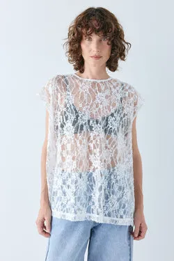 Devyn Sequin Top White