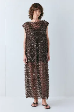 Natalia Sequin Maxi Dress Chocolate
