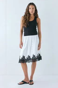 Thea Lace Skirt White