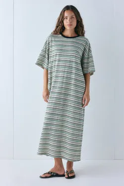 Willow Maxi Dress Green Stripe