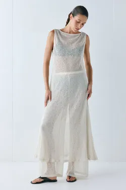 Bree Sheer Midi Dress Cream