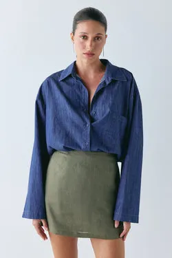 Jovi Linen Mini Skirt Olive