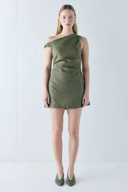 Milly Linen Mini Dress Olive