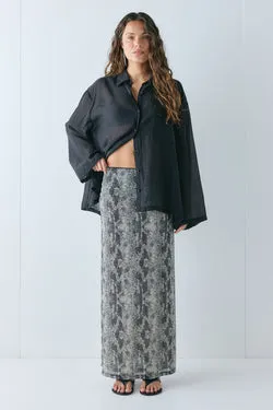 Elara Mesh Maxi Skirt Snake
