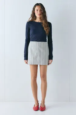 Theo Mini Skirt Grey Stripe