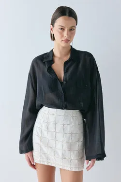 Jovi Anglaise Mini Skirt Cream