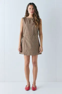 Presley Mini Dress Brown Check
