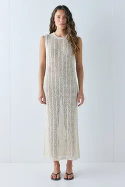 Eleanor Knit Midi Dress Cream Speckle