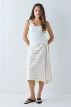 Lucille Anglaise Midi Skirt Cream