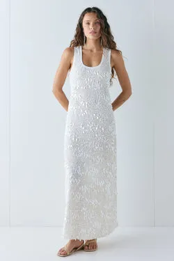 Petra Sequin Maxi Dress Cream