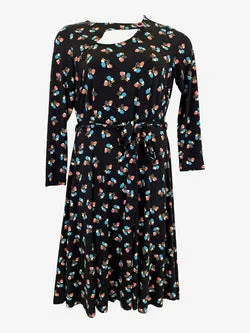 Leona Edmiston Candy Bouquet Sleeve Midi Dress Size 12