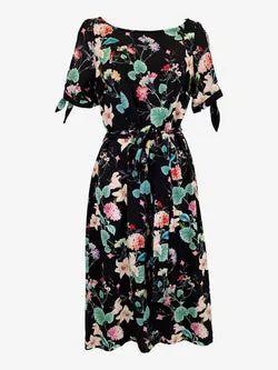 Leona Edmiston Wildflower Bloom Shoulder Cut Out Midi Dress Size XXS