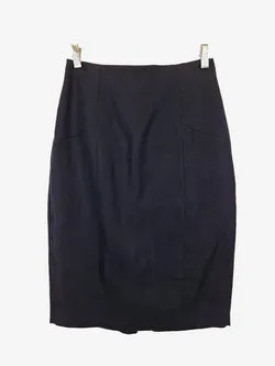 The Row Dark Blue Structured A Line Midi Skirt Size 8