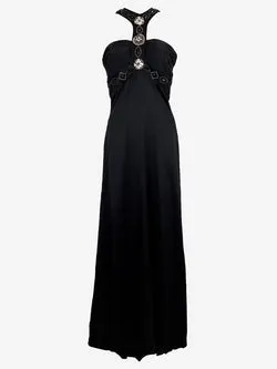 Pierucci Embellished Halter Neck Evening Maxi Dress Size 8
