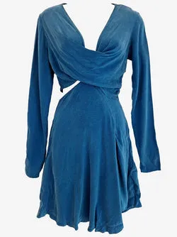 One Fell Swoop Egyptian Blue Cut Out mini Dress Size 6