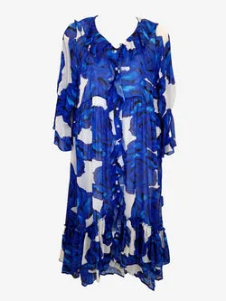 Trelise Cooper Swoon Lake Water Colour Frilly Maxi Dress Size 12