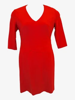 Hugo Boss Vermillion V Neck Sheath Mini Dress Size 12