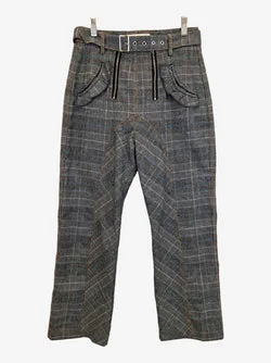 self-portrait Lexi Ruffled Check High Waist Pants Size 8
