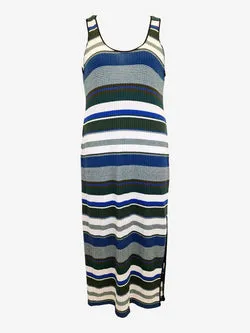 Massimo Dutti Multi Toned Striped Knit Maxi Dress Size L