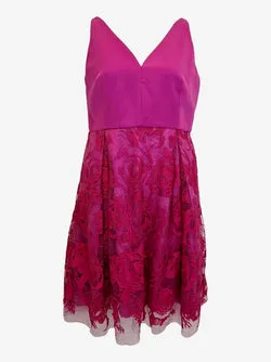 Carla Zampatti Popping Fuchsia Rose Mini Dress Size 12