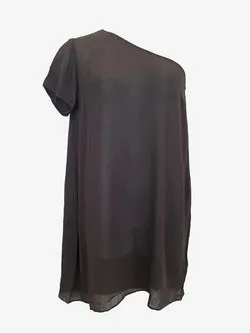 Morrison Stylish Asymmetric Semi Sheer Mini Dress Size S