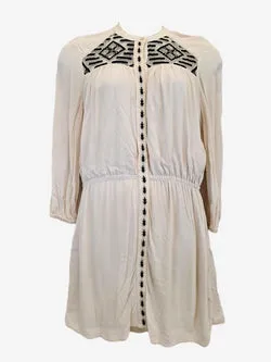 Country Road Broderie Trimmed Gathered Mini Dress Size 8