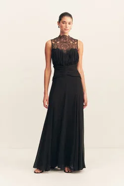 EMORY LACE SLEEVELESS MAXI DRESS - BLACK