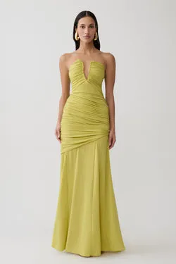 Kaiydo Gathered Centre Wire Maxi Dress - Orchard Moss