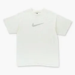 NIKE Large Centre Swoosh Logo Vintage White & Grey Tee (L-XL)