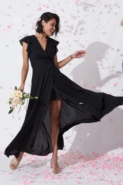 Wynter Maxi Dress in Black Chiffon