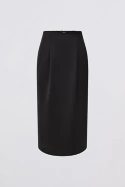 BLACK SATIN EMBER SKIRT