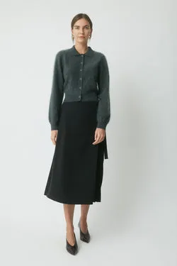 Nova Wrap Pleat Skirt - Black