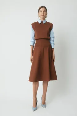 Casey Milano Crepe Knit Skirt - Cognac