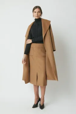Carina Wool Skirt - Camel