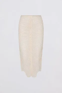 IVORY SCALLOPED LACE FORME SKIRT