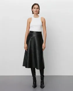 Gardenia Leather Skirt (Black)