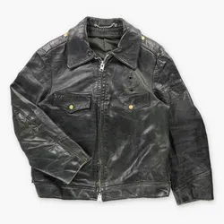 Vintage Leather Authentic New Haven Police Uniform Motorcycle Jacket (L)