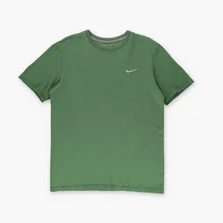 Vintage NIKE 'Regular Fit' Embroidered Swoosh Logo Green T-Shirt (L)