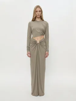 Bezel Quartz Ruched Skirt