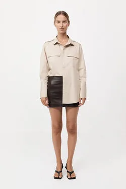 Leather Mini Skirt - Chocolate