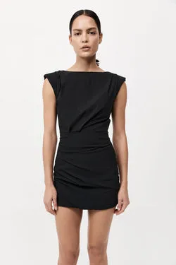 Bateau Tuck Mini Dress - Black