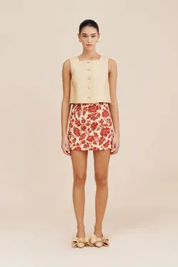 ROMEO MINI SKIRT - SCARLET BLOOM