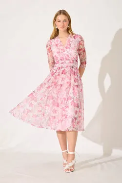 Graceland Midi Dress In Pink Floral